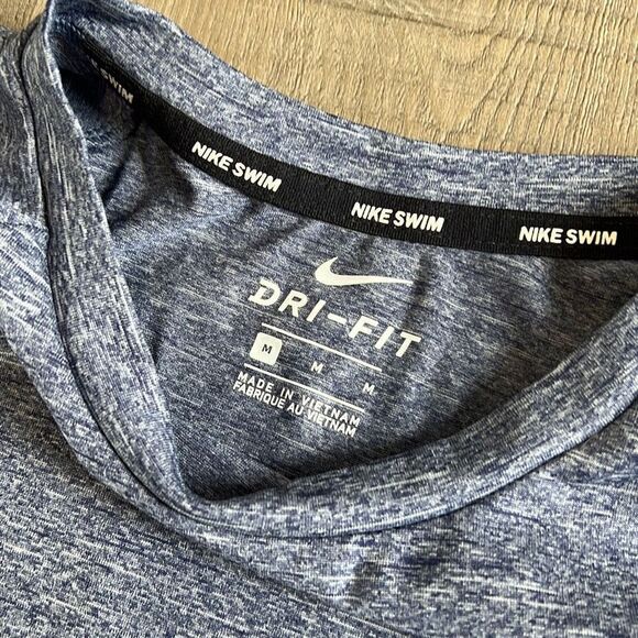 Nike Swim Dri-fit Rash-guard Top Bathing Suit, Men’s M, UPF40 Sun - Picture 5 of 6